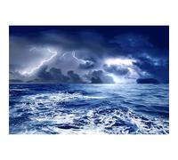Ttincceer Mare Superficie Fulmine Sfondo 1.8x1.2m Oceano Tempesta Nuvole Scure Onde Fotografia Sfondo Esplorazione Nautica Pirata a Tema Festa di Compleanno Decorazione Banner Photo Booth Prop