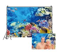 Ttincceer Mondo Subacqueo Sfondo per la Fotografia 250x180cm Paesaggio Sottomarino Vita Marina Sfondo Colorato Pesci Tropicali Corallo Fotografia Sfondo Studio Foto Prop