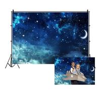 Ttincceer Notte Stellata Sfondo 250x180cm Cielo Stellato Scintillante Luna Luminosa Sfondo Fotografico Cielo Notturno Nuvole Paesaggio Fotografia Sfondo Studio Tiro Oggetti di Scena