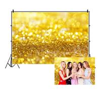 Ttincceer Oro Scintillante Sfondo 220x150cm Ragazza Compleanno Festa di Nozze Fotografia Sfondo Oro Profondo Diamante Glitter Paillettes Fotografia Sfondo Studio Foto Prop