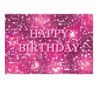Ttincceer Paillettes Rosa Glitter Sfondo 3x2m Buon Compleanno Neon Scintillante Fotografia Sfondo Discoteca Tema Ragazze Signore Festa di Compleanno Fotografia Sfondo Studio Foto Oggetti di Scena