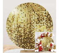 Ttincceer Sfondo Oro Paillettes Rotondo 220cm Lusso Shinmmer Oro Compleanno Sfondo Copertura Ragazza Signora Celebrazione Compleanno Fotografia Sfondo Ritratto Tiro Oggetti di Scena