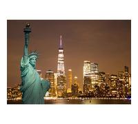 Ttincceer Sfondo Statua della Libertà 2.2x1.5m New York City Notte Paesaggio Sfondo Città Urbana Grattacielo Indipendenza giorno Tema Fotografia Sfondo Viaggio Ritratto Tiro Oggetti di Scena
