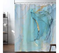Ttincceer Teal Marmo Tenda da Doccia 140x200cm Lusso Blu Verde Crack Texture Tende da Doccia per il Bagno Moderno Arte Astratta Impermeabile Bagno Tende Decorative con Ganci