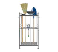 TTISJHK Supporto per attrezzi da giardino, supporto per scopa, in acciaio al carbonio, 35 scomparti, 4 ganci, supporto per giardino, garage, capannoni e esterni