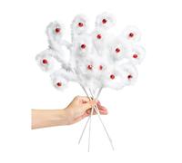 Ttiy Plettri per albero di Natale in peluche con steli ricci, puntale per albero di Natale, fai da te, decorazioni per la casa, 2 pezzi