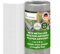 TTL GARDEN 1 m x 5 m rete metallica zincata a maglia fine antiruggine 6,3 mm, maglia 0,55 mm, spessore filo - su rotolo di rete metallica per voliera, rete per topi ad arvicole, 5 m x 1 m di larghezza
