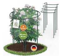 TTL GARDEN Supporto per arbusti, 60 cm x 30 cm, set da 4 pezzi, supporto per piante in acciaio inossidabile rivestito in plastica, supporto per piante, supporto per piante, supporto per fiori
