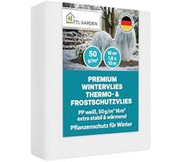 TTL GARDEN Tessuto non tessuto invernale da 50 g/m², 16 m², 1,6 m x 10 m, colore bianco, protezione antigelo, protezione invernale per piante esterne, protezione per piante e aiuola rialzata