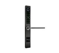 TTLock APP Serrature For Porte Biometriche Impermeabili Con Impronte Digitali Serratura Elettronica Intelligente Codice For Scheda RFID For Porta In Vetro In Alluminio(Black- 3585)