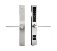 TTLock APP Serrature For Porte Biometriche Impermeabili Con Impronte Digitali Serratura Elettronica Intelligente Codice For Scheda RFID For Porta In Vetro In Alluminio(Silver-4585)