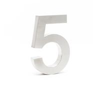 TTNumero civico "5" 3D Font Arial 20 cm Acciaio Inox Con materiale di montaggio