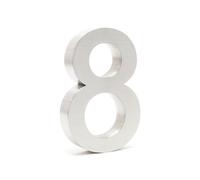 TTNumero civico "8" 3D Font Arial 20 cm Acciaio Inox Con materiale di montaggio