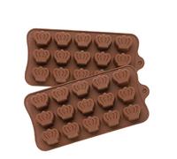 TTOA Stampo in silicone a 15 cavità a forma di corona, per cioccolatini, zucchero, cubetti di ghiaccio, argilla, cera, decorazione per torte, colore reale