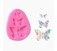 TTOA - Stampo in silicone a 3 cavità a forma di farfalla, decorazione per torte, stampo per cioccolato