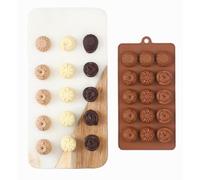 TTOA - Stampo in silicone per cioccolatini, 15 cavità, con fiori di rosa, girasoli, forma di caramella di San Valentino, gelatina, cubetti di ghiaccio, cera per sciogliere | decorazione di torte