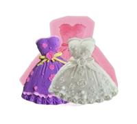 TTOA - Stampo in silicone per fondente a forma di vestito da palla, stampo per zucchero, cioccolato, decorazione torte