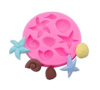 TTOA - Stampo per fondente in silicone con guscio di mare | Stampo per zucchero a forma di pesce stellato | Strumento per decorare torte