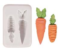 TTOA - Stampo per fondente in silicone per carota, stampo per glassa di Pasqua, 2 stampi per carote pasquali