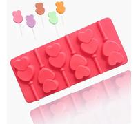 TTOA - Stampo per lecca lecca lecca in silicone a forma di cuore | Stampo per San Valentino | Stampo per caramelle fai da te | 6 bastoncini inclusi | Candy per feste