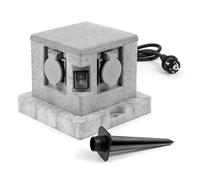 TTPresa multipla effetto granito per esterno 4 attacchi IP44 2 interruttori