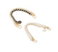 TTPSRY 2 Pezzi Catene per Borse con Perle Tracolla Catena per Borsa Imitazione Perla Cinturino per Borsa catena di ricambio per Portafoglio Frizione Tote Eleganti Decorazione Accessori