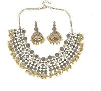TTPSRY 2 Pezzi Set di Gioielli Donna Boho Oro Argento Perline Collana Ciondolo Orecchini Parure di Gioielli Etnico Accessori Festivals Dogana Vacanze Feste Regali per Ragazze