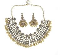 TTPSRY 2 Pezzi Set di Gioielli Donna Boho Oro Argento Perline Collana Ciondolo Orecchini Parure di Gioielli Etnico Accessori Festivals Dogana Vacanze Feste Regali per Ragazze