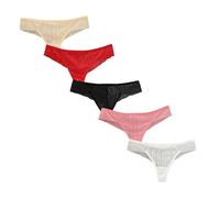 TTPSRY 5 Pezzi Set di Mutandine Slip Donna Pizzo Brasiliana Culotte Mutande Senza Cuciture Traspiranti Intimo Invisibile Microfibra Vita Bassa