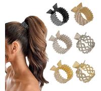 TTPSRY 6 Pezzi Mollette Coda Cavallo Eleganti Strass Perle Capelli Clip Acconciatura Coda Alta Fermagli Brillanti Accessori Capelli Donna