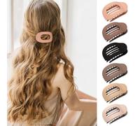 TTPSRY 6 Pezzi Mollettone Capelli per Donna Pinze Capelli Fermaglio Capelli Francese Piatti di Sicurezza con Fissaggio Antiscivolo Pinza Adatto Capelli Sottili e Spessi Accessori per Donne Ragazze (A)