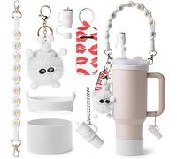 TTPSRY 7 Pezzi Set Accessori Bicchiere Bambino Manico Margherita Portabicchiere Ciondolo Pompon Tracolla Tazza Antiperdita
