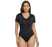 TTPSRY Body Donna Maniche Corte Scollo a V Bodysuit Skims Contenitivo Modellante Aderente versatile per Outfit Estivi Elegante Casual Quotidiano