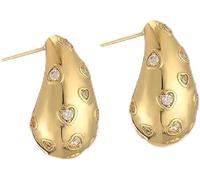 TTPSRY Boucles d'Oreilles Goutte 'Eau Piercing Helix Tragus Bijoux Piercing Oreille Clous d'Oreilles Forme Larme avec Motifs Coeurs Incrustés de Cristaux Accessoires Bijoux Femme