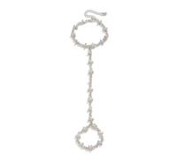 TTPSRY Bracciale Anello Collegato Motivo Floreale Catena Mano Gioiello Elegante Accessorio Donna Decorativo Stile Bohemien