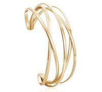 TTPSRY Bracciale Donna Aperto Polsino Bracciale Placcato Semplice Aperto Braccialetto Oro Spirale Bracciali Polso Braccialetto Twist Bracciale Rigido Regolabile Gioielli Compleanno Natale (Oro)