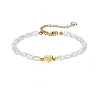 TTPSRY Bracciale Donna Perle Barocche con Cuore Oro Gioielli Regolabile Elegante Braccialetto Perla Naturale Fatto a Mano Regalo Compleanno Anniversario Natale