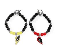 TTPSRY Bracciale Donna Uomo Coppia Distanza Perline Regolabile Braccialetti Amicizia Amore Cuore Ciondolo Gioielli Accessori Moda Regalo San Valentino Anniversario Compleanno