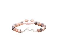 TTPSRY Bracciale Onda Argento Pietra Naturale Zebra Rosa Elegante Regolabile Gioiello Donna Casual Cerimonia Laurea
