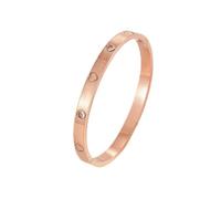 TTPSRY Bracciale Rigido Cuore Diamante Acciaio Inossidabile Lucido Elegante Gioiello Donna Cristallo Brillante Accessorio Classico