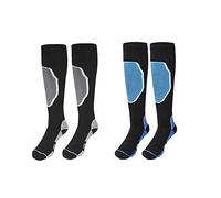 TTPSRY Calze da Sci 2 Paia Calzini Uomo Donna Calze Invernali Termiche Calze Sportive Traspiranti Spessa Calze Sci Morbidi Leggeri Unisex Calze Alte al Ginocchio per Escursionismo Sci Alpinismo (A1)