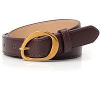 TTPSRY Cintura Da Donna In Pelle Nera Con Fibbia Rotonda Dorata Cintura Elegante E Versatile Per Ogni Occasione Accessorio Moda Per Pantaloni E Abiti 1 Pezzo