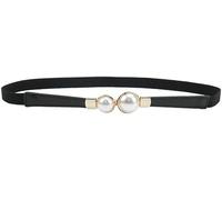 TTPSRY Cintura da Donna Perle Colore Bianco Nero Leggera E Confortevole Cintura Donna Elegante Cintura Donna Regolabile Adatta Ad Essere Indossata Con Abiti Pantaloni Jeans（Nero）