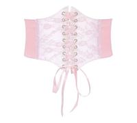 TTPSRY Cintura Donna Cintura Elastica in Pizzo e Seta Cinture Elastica Cintura Corsetto Ideale per Le Cene e per l'Abbigliamento Quotidiano(Rosa)