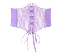 TTPSRY Cintura Donna Cintura Elastica in Pizzo e Seta Cinture Elastica Cintura Corsetto Ideale per Le Cene e per l'Abbigliamento Quotidiano(Viola)