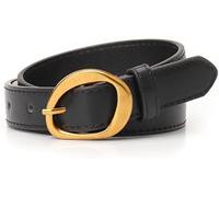 TTPSRY Cintura Donna Fibbia Ovale Dorata Elegante Classica Pelle Vita Accessorio Abbigliamento Femminile Stile Minimalista