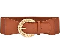 TTPSRY Cintura Elastica Intrecciata Fibbia Rotonda Corda Accessorio Vita Alta Decorativa Elegante Abbigliamento Femminile