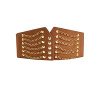 TTPSRY Cintura Obi Donna Larga Catena a Farfalla Rivetti in Pelle PU Corsetto Pirata Elastica Fusciacca Eleganti Moda Casual D'Epoca per Abiti da Festa Corsetto(#3)