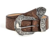 TTPSRY Cintura Vintage Intagliata Floreale Fibbia Ornamentale Accessorio Elegante Cuoio Artigianale Decorativo