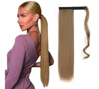 TTPSRY Coda Cavallo Liscia Lunga 60cm Estensione Capelli Sintetici Clip Parrucchino Naturale Elegante